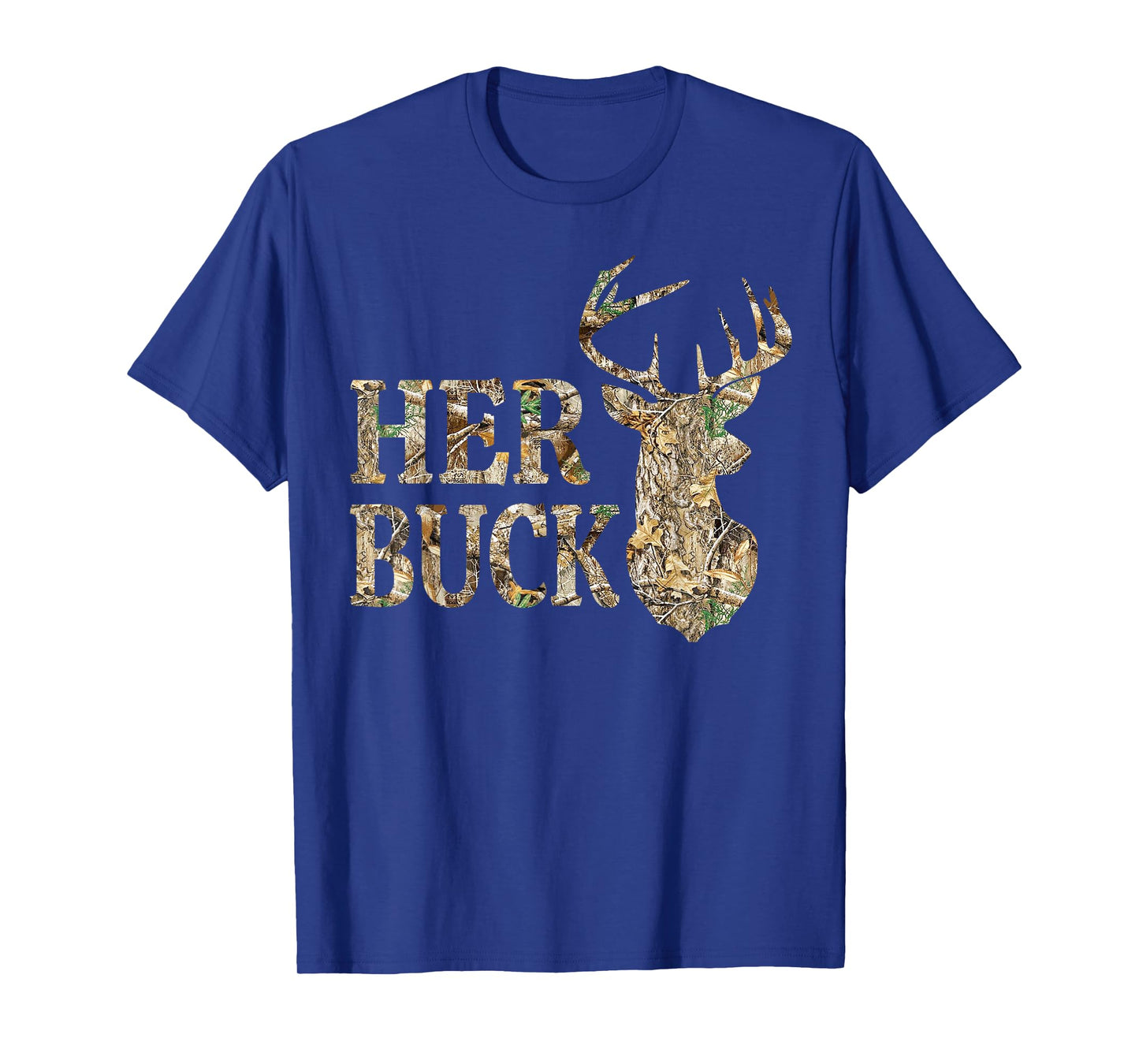 Retro Her Buck Camo Deer Hunting Camouflage Matching Couple T-Shirt