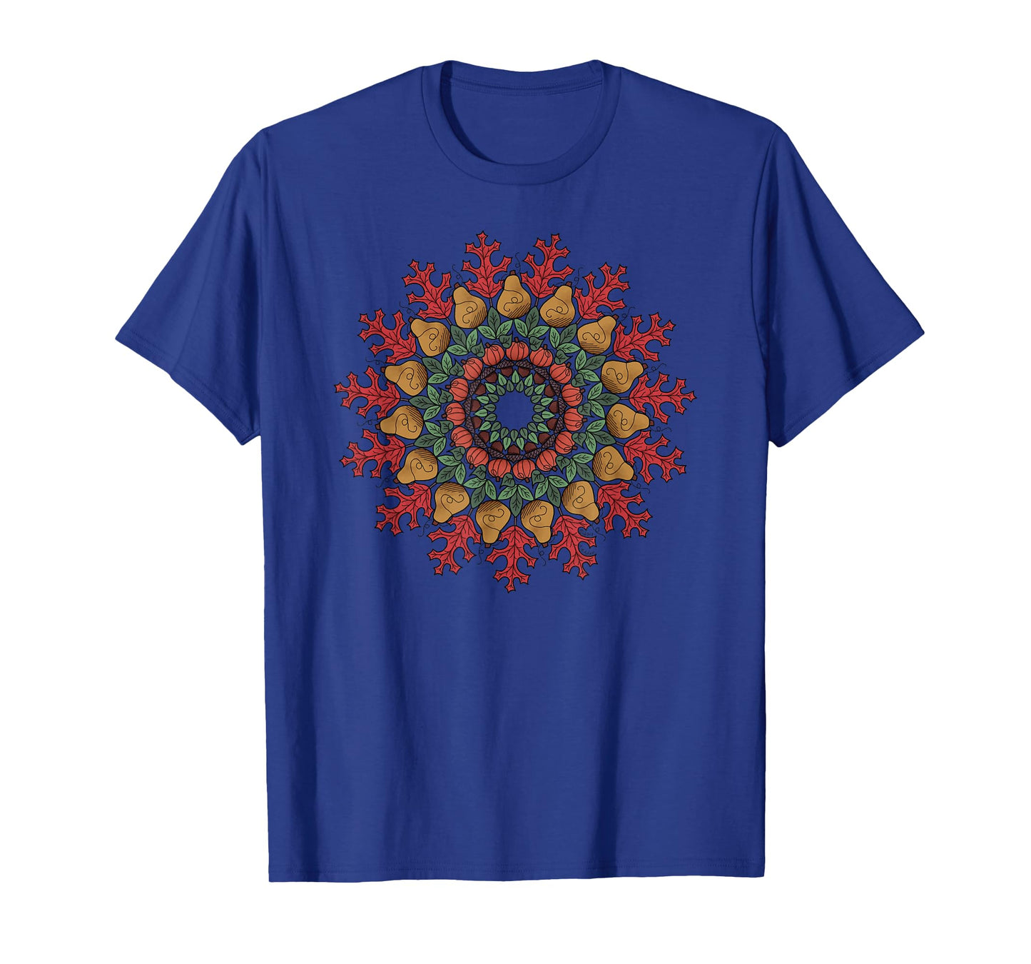 Autumn Mandala Fall Leaves Pumpkins Gourds for Women T-Shirt