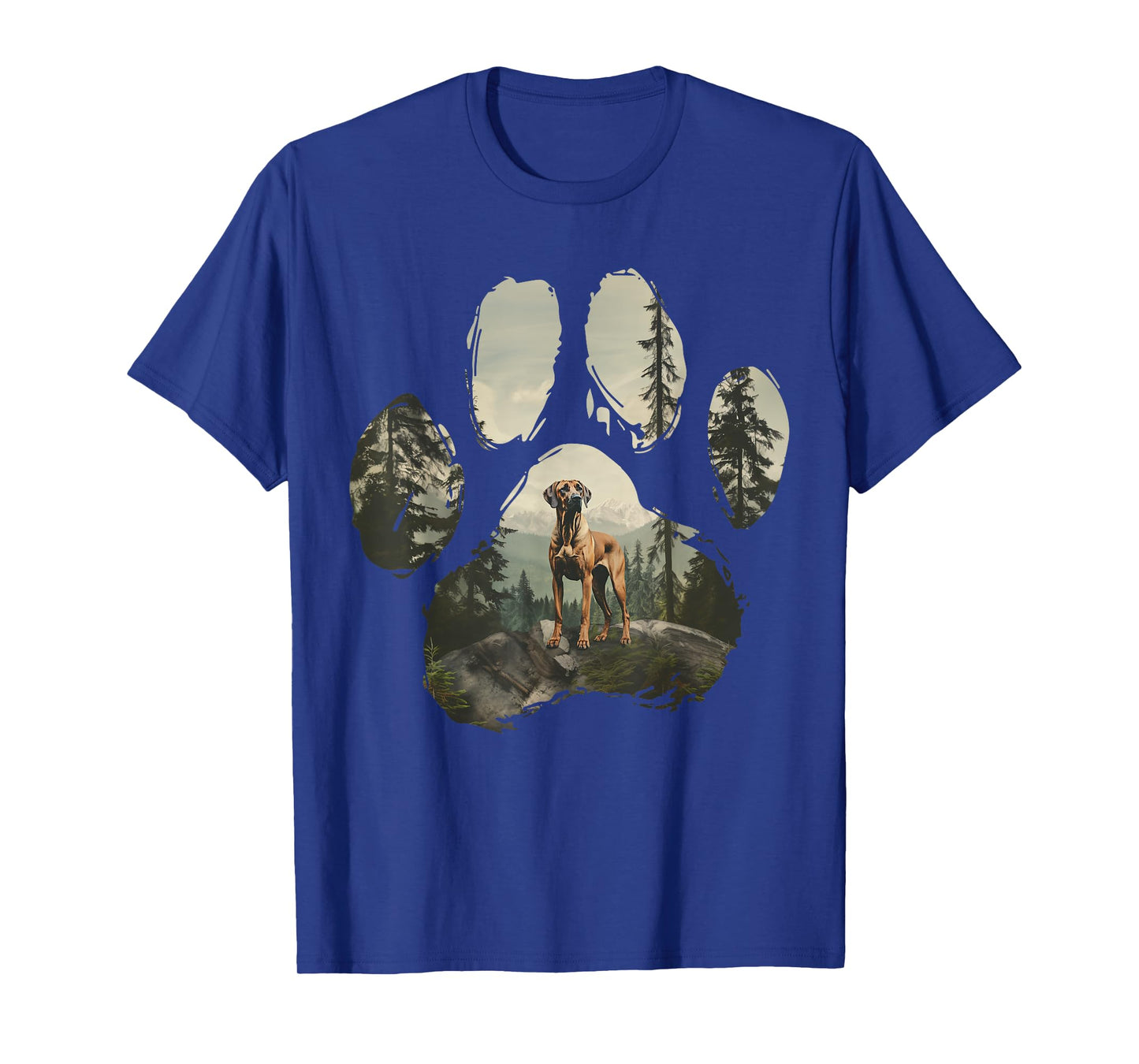 Rhodesian Ridgeback Mountain Paw Design Dog Mom Dad T-Shirt