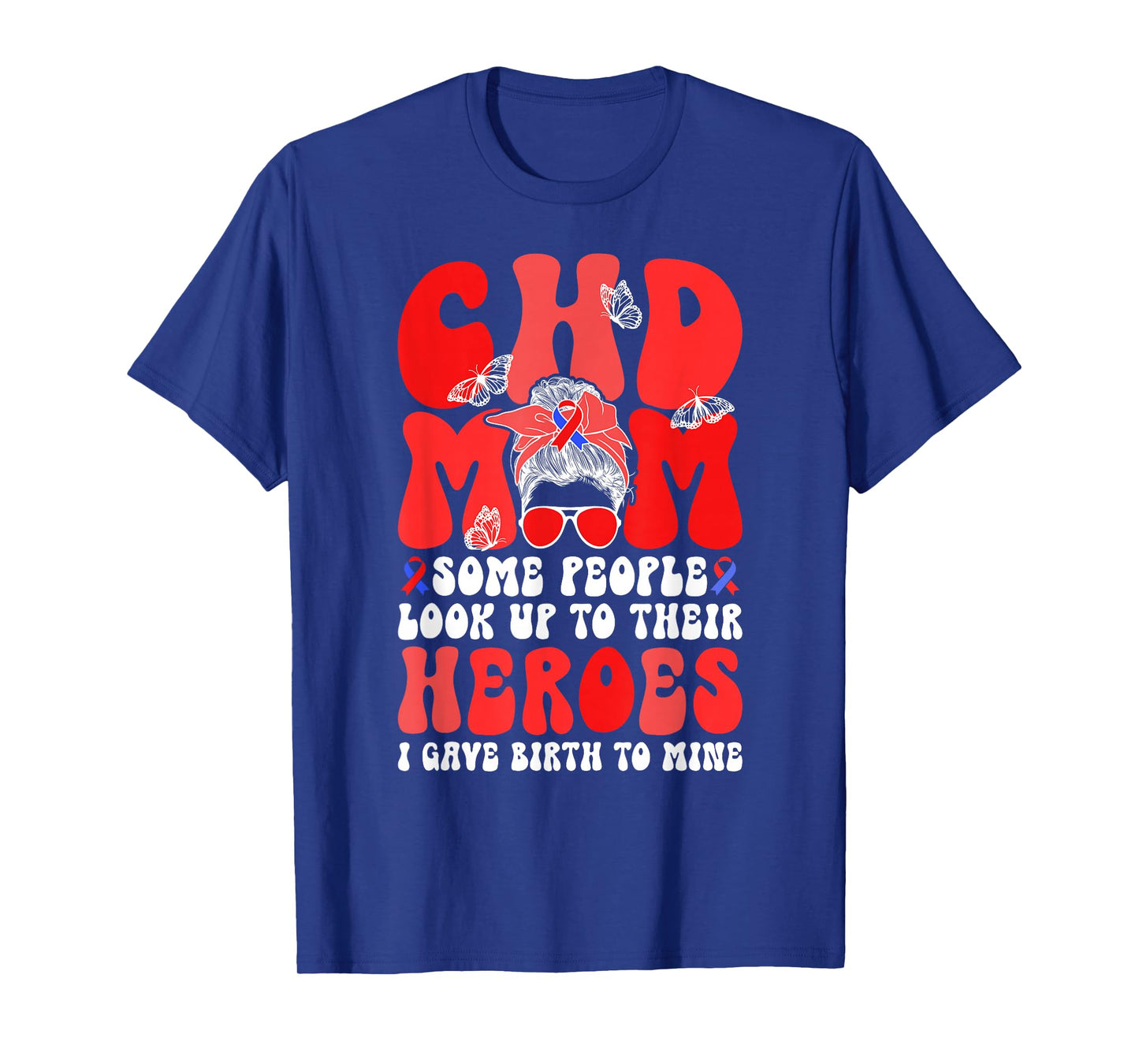 CHD Mom CHD Awareness Groovy Congenital Heart Disease Mom T-Shirt