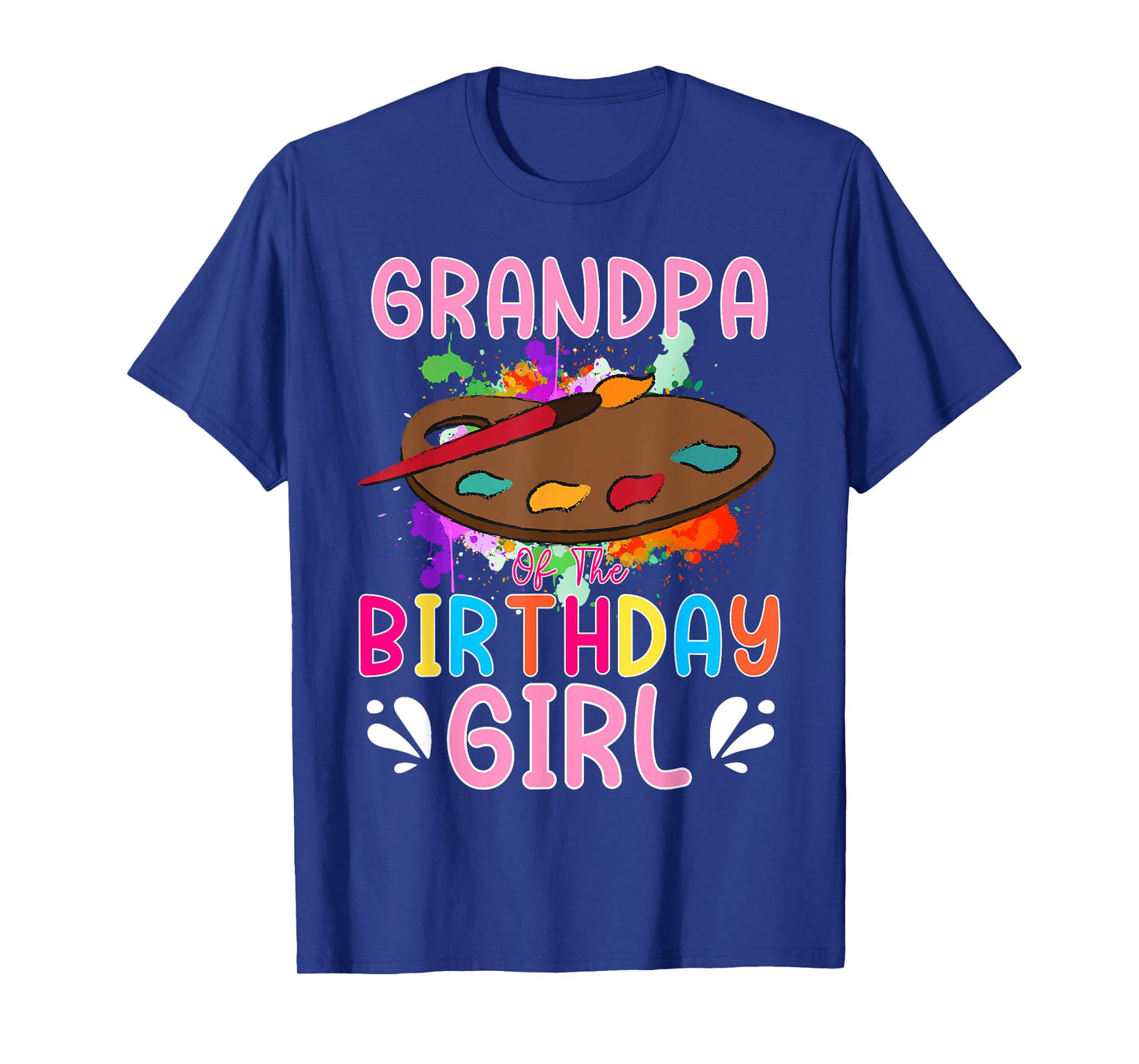 Grandpa of The Birthday Girl Kids Painting Art Paint Family T-Shirt