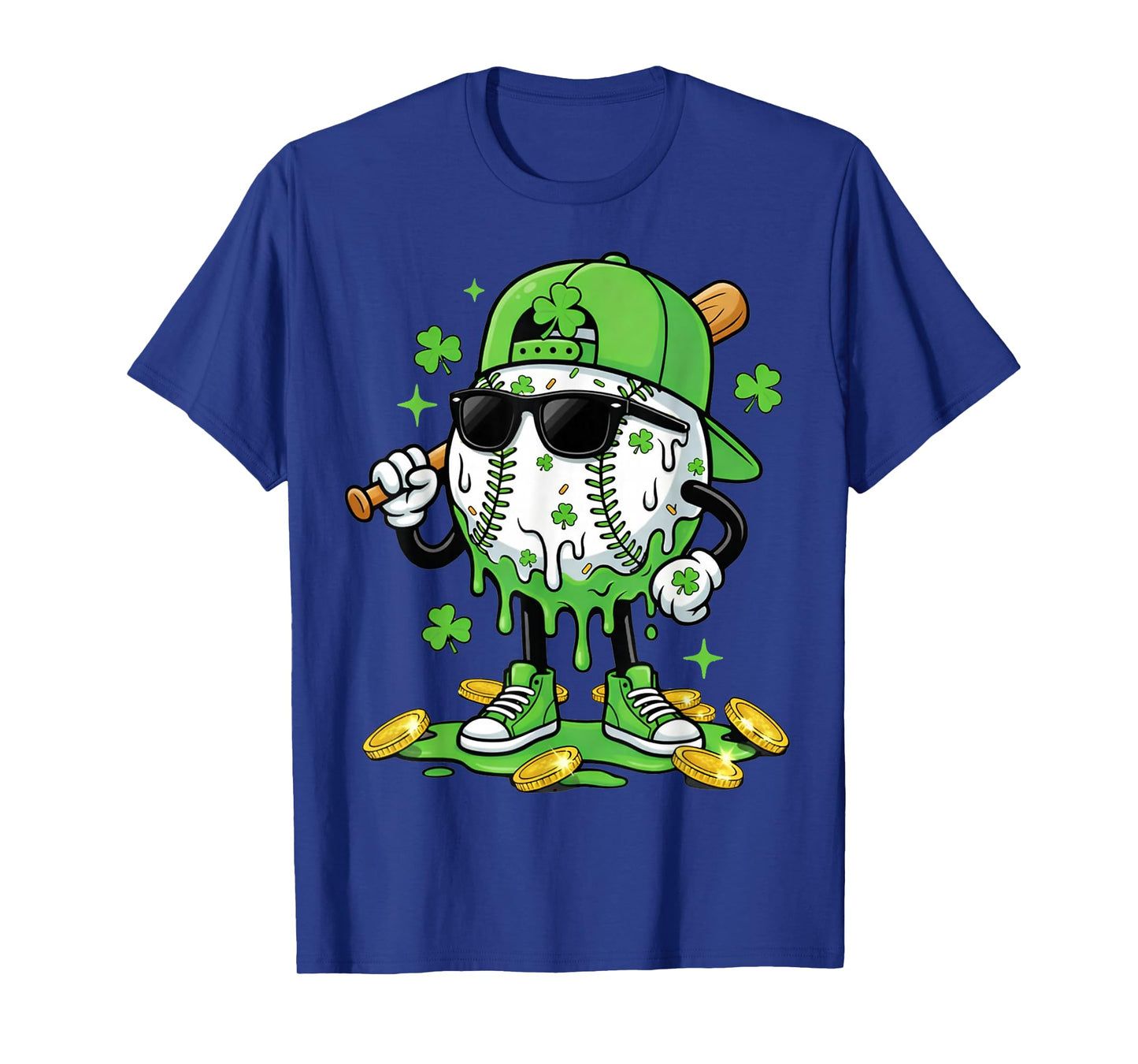 Baseball Drip Ice Cream Apparel Youth Boy St Patricks Day T-Shirt
