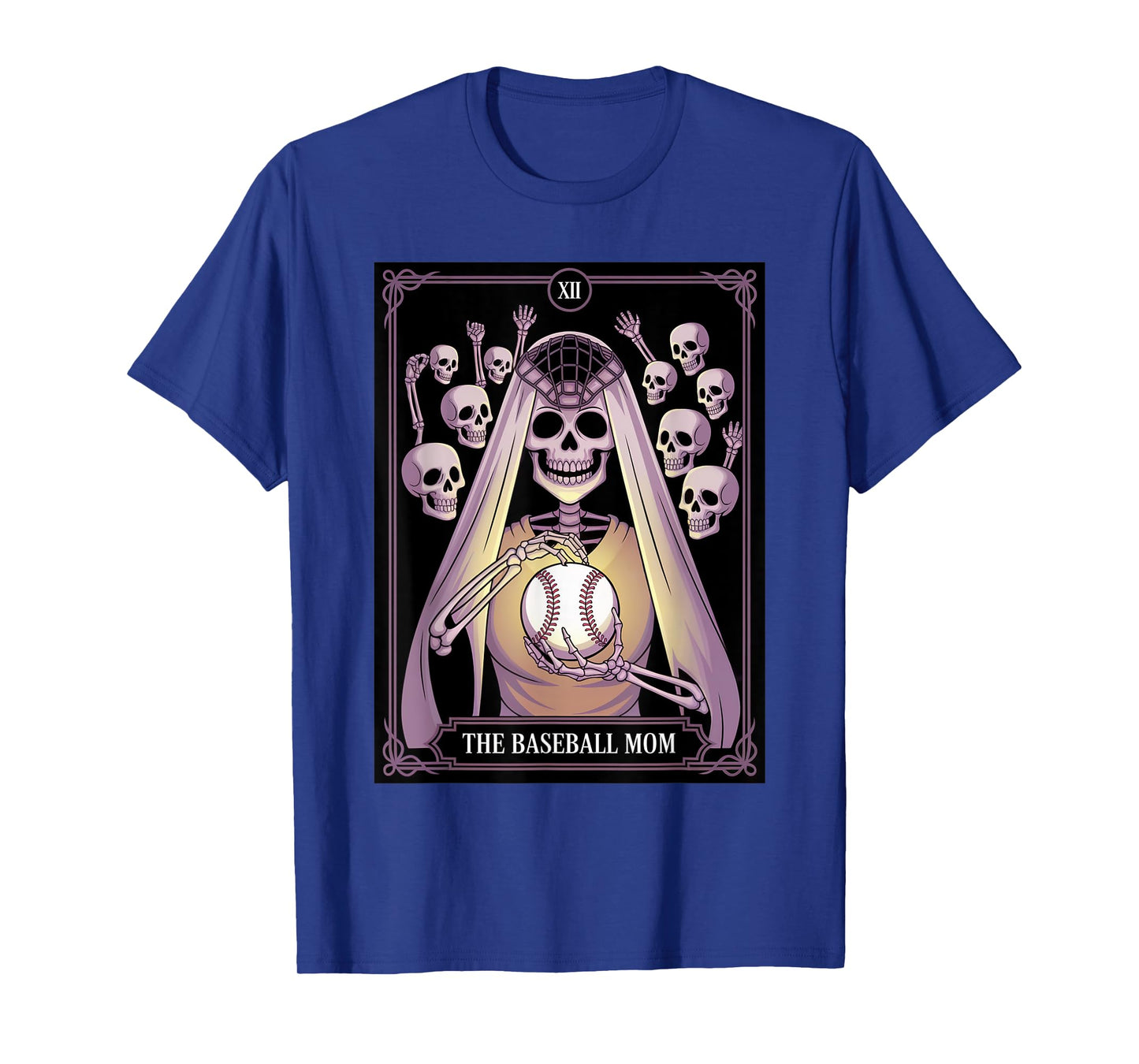 Funny Baseball Halloween Tarot Card Baseball Skeleton Mom T-Shirt