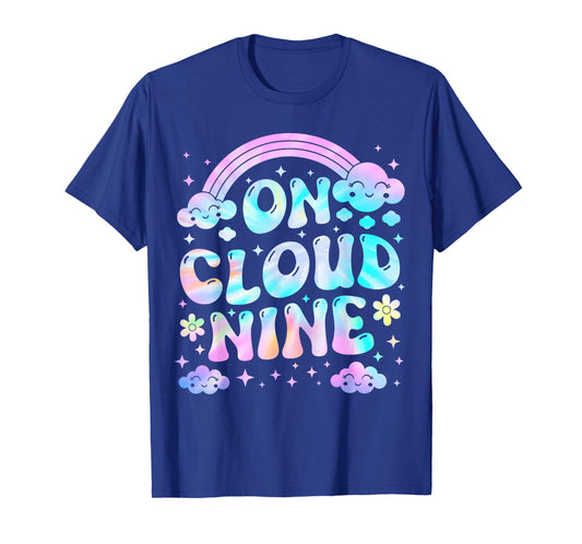 Groovy On Cloud Nine Bday 9th Birthday Girl 9 Year Old T-Shirt