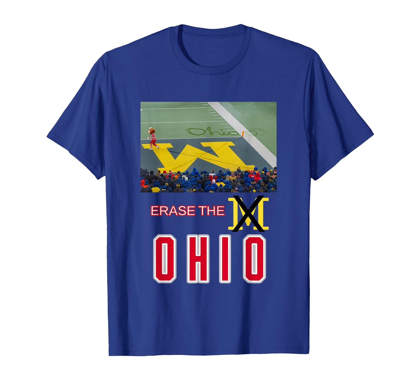 Erase The M Funny Rivalry Football Crowd Art T-Shirt