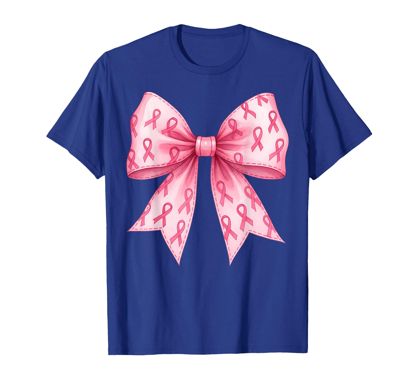 Pink Coquette Bow Graphic Breast Cancer Awareness Girl Women T-Shirt