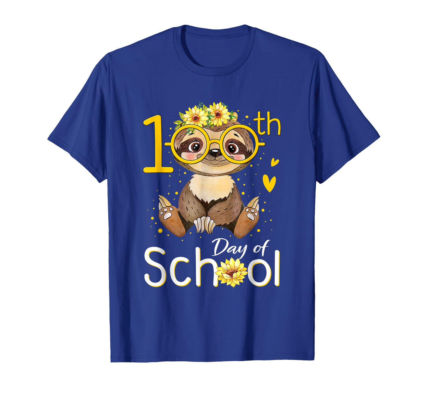 Happy 100 Days of School Sloth 100th Day of School Sloth T-Shirt