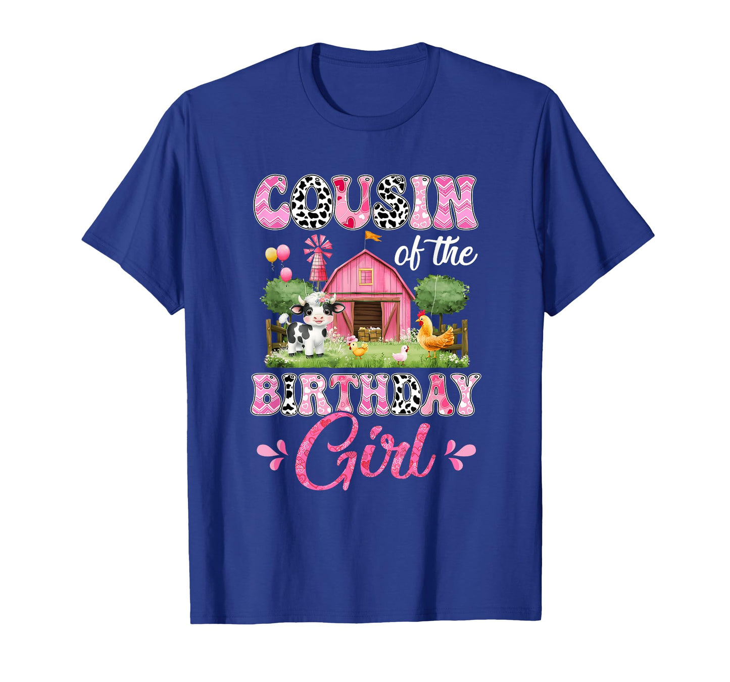 Cousin Of The Birthday Girl 1St Birthday Cow Farm Family T-Shirt