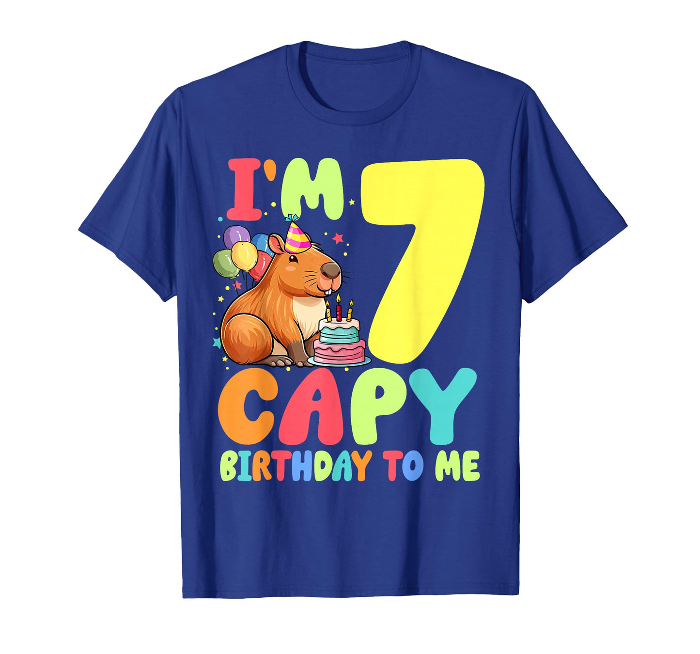 I'm 7 Year Old Capy Birthday To Me 7th Birthday Capybara T-Shirt