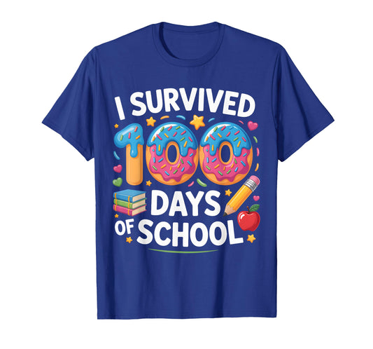 100 Days of School Ice Cream I Survived 100 Days of School T-Shirt