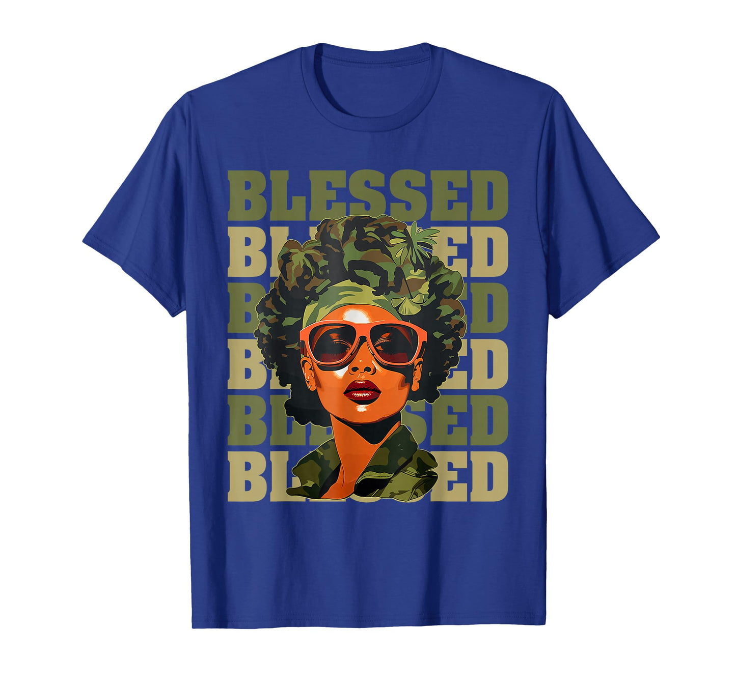 Blessed Black Woman Afro African American Christian Saying T-Shirt