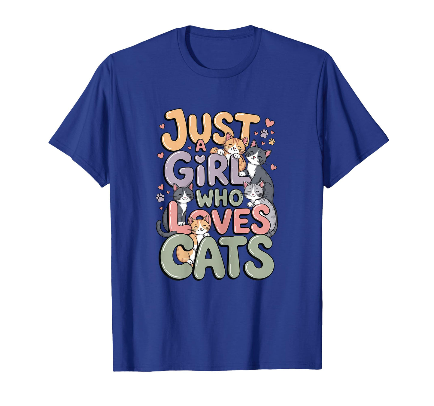 Just a Girl Who Loves Cats Cute Kawaii Cat Lover Women Girls T-Shirt