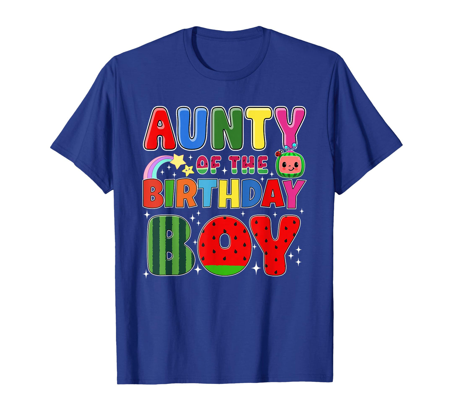Aunty of The Birthday Boy Melon Family Matching Funny T-Shirt
