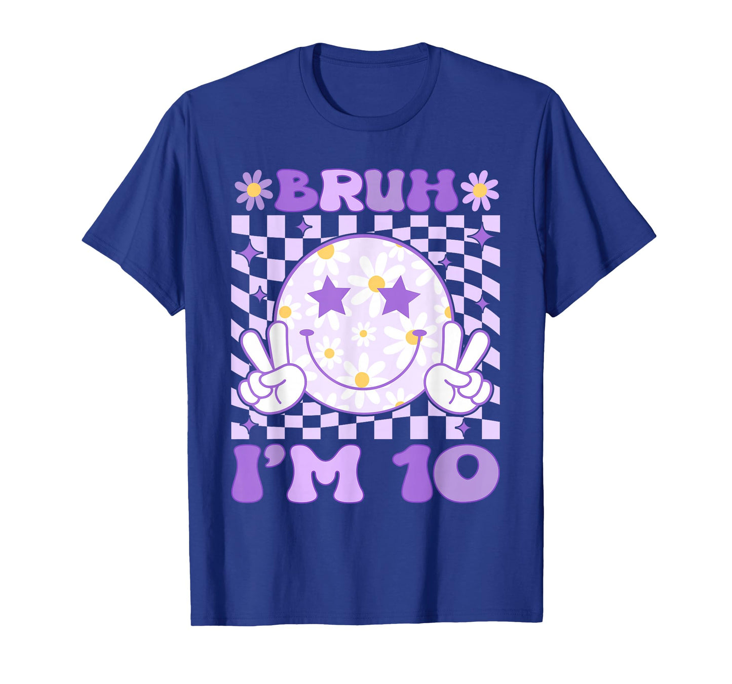 Bruh I'm 10 Years Old Purple Birthday Girls 10th Birthday T-Shirt