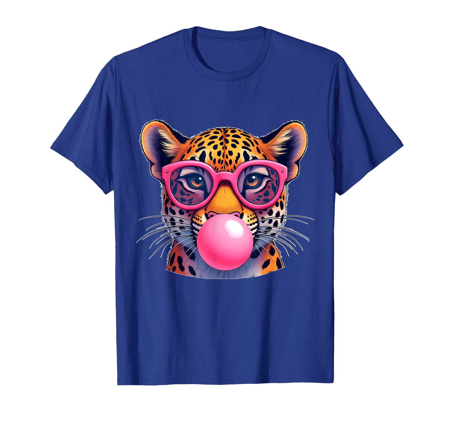 Leopard Cheetah Shirt Cute Jaguar Cat Sunglasses Bubble Gum T-Shirt