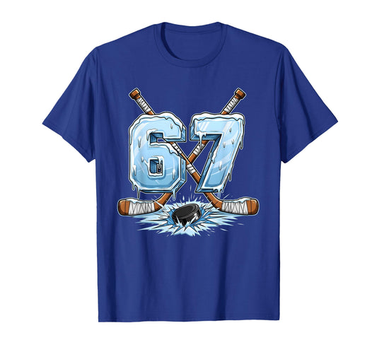 67 Hockey Drip Number Funny Meme Style Boys Graphics T-Shirt