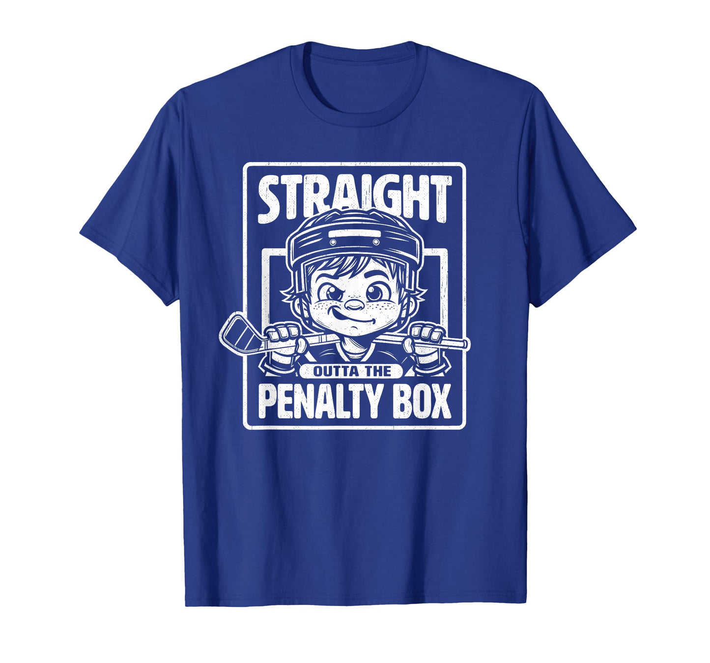 Straight Outta The Penalty Box Funny Boys Youth Kids Hockey T-Shirt
