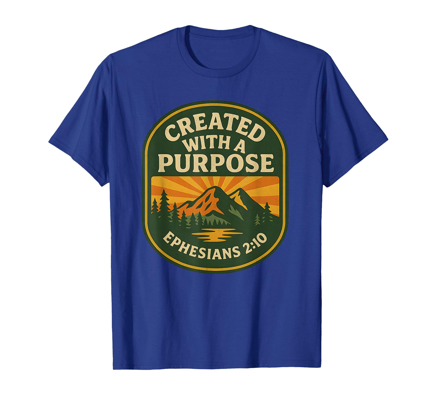 Retro Created with A Purpose Ephesians 2 10 Bible Verse T-Shirt