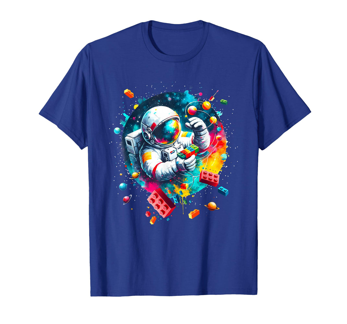Space Astronaut Master Builder Funny Building Blocks Bricks T-Shirt