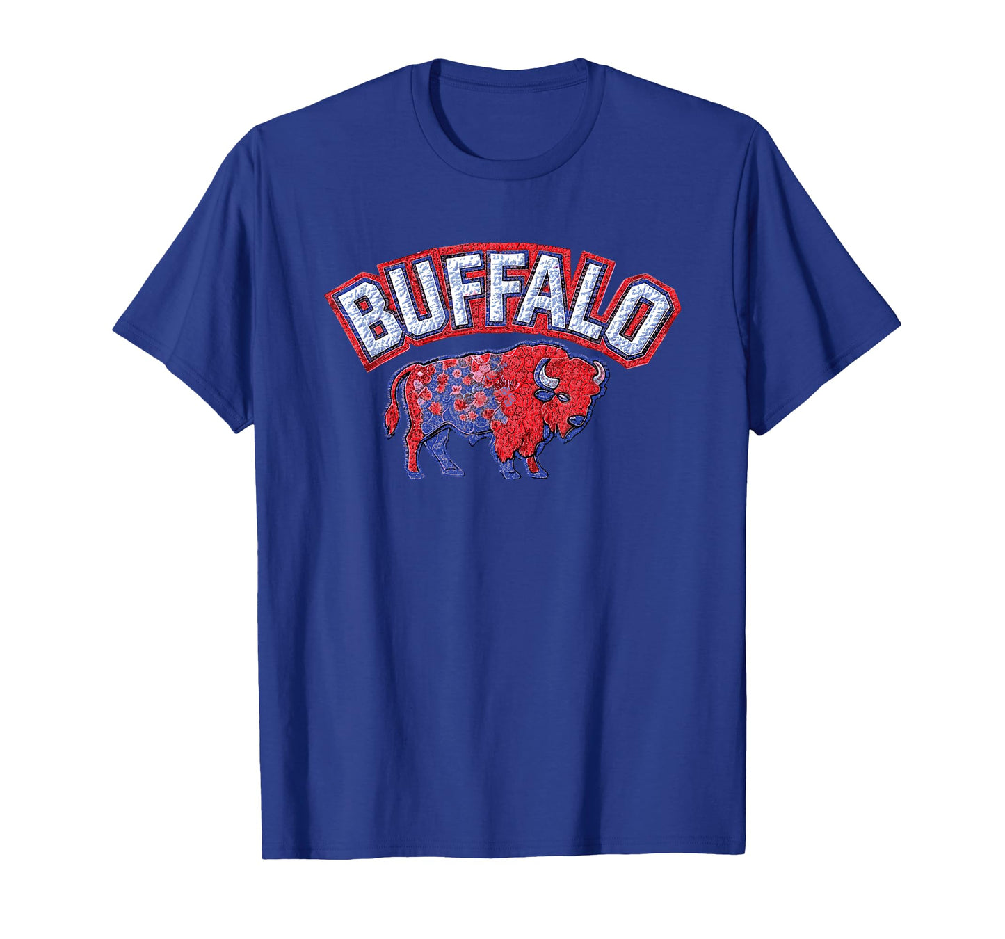 Buffalo - Bison Faux Patchwork Stitch Graphic 716 NY City T-Shirt