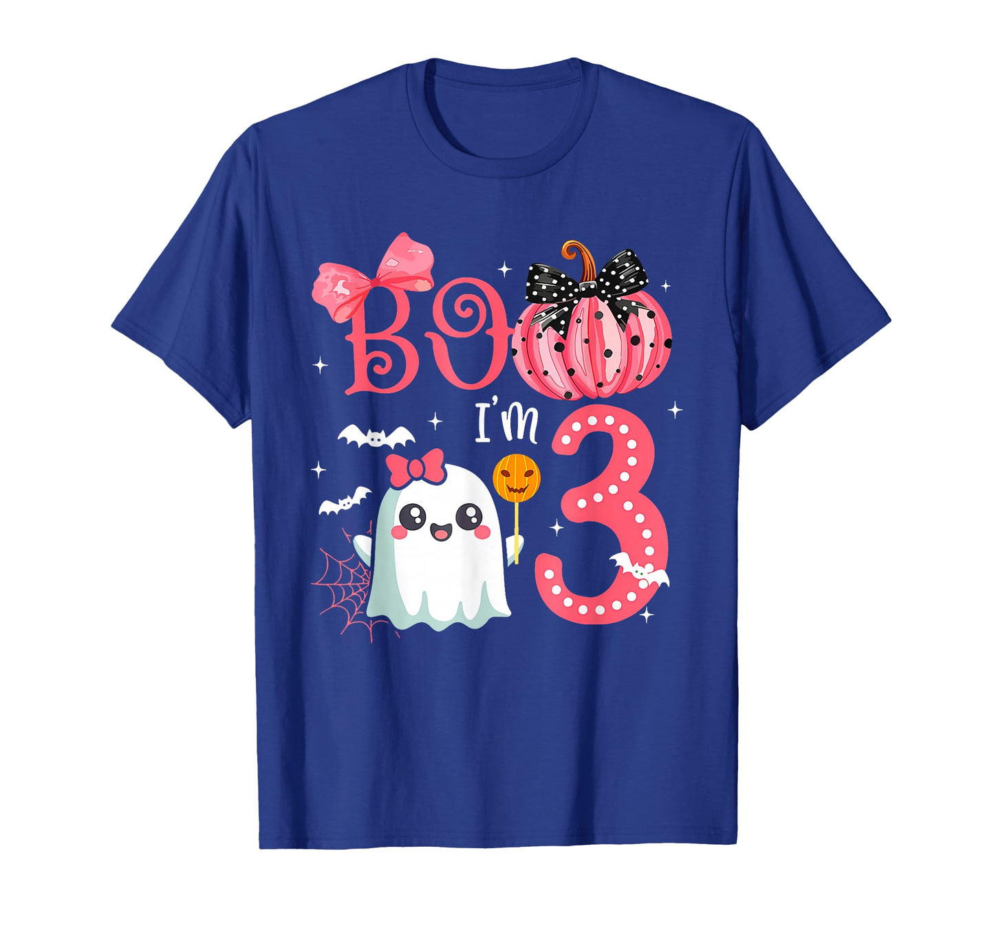 Boo I'M 3 Years Old Ghost 3Rd Birthday Halloween Ghost Girls T-Shirt
