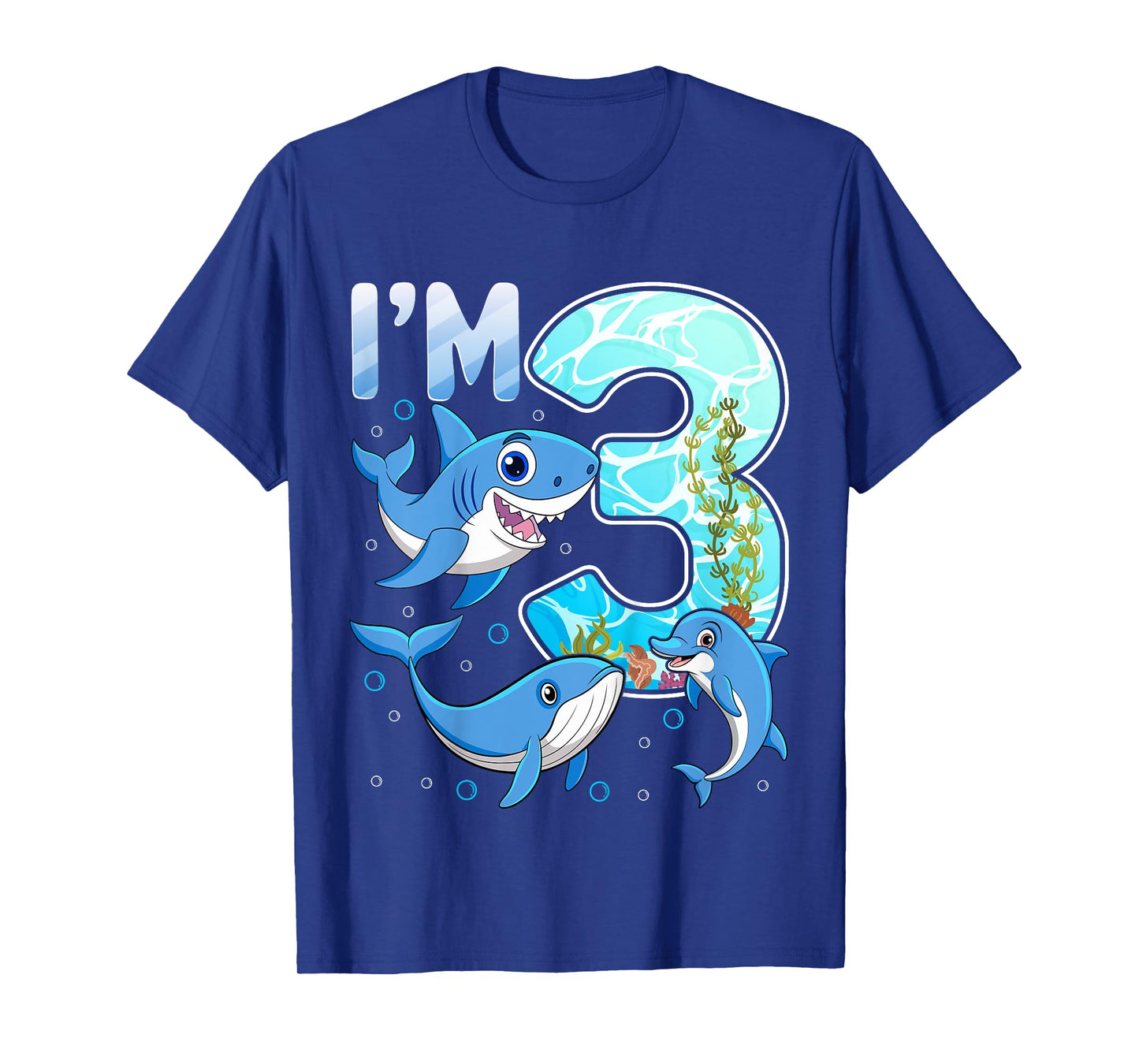 I'm 3 Years Old 3rd Birthday Party Shark Lover Kids T-Shirt
