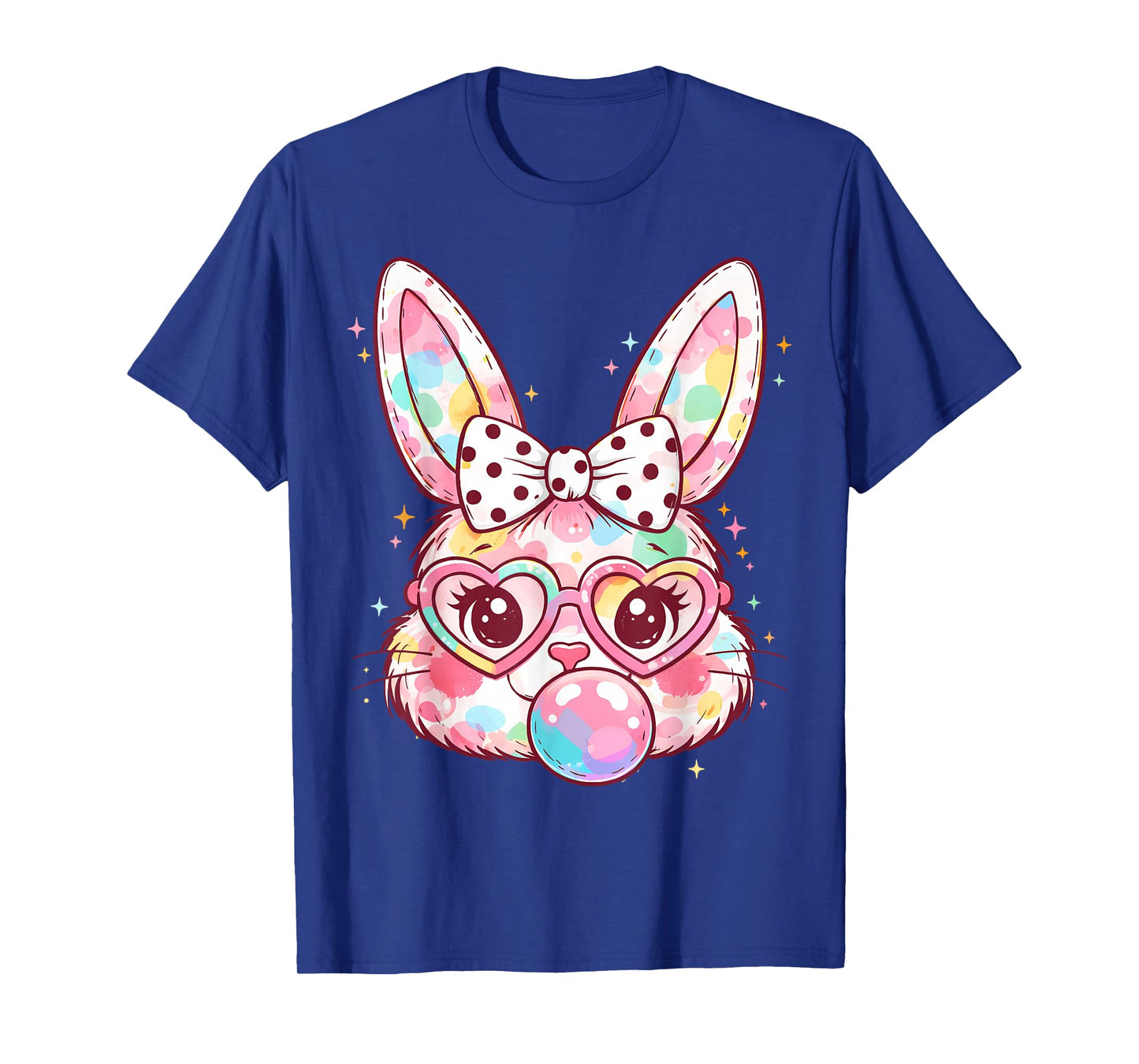 Girls Easter Cute Bunny Face Pink Easter Kids Girls Women T-Shirt