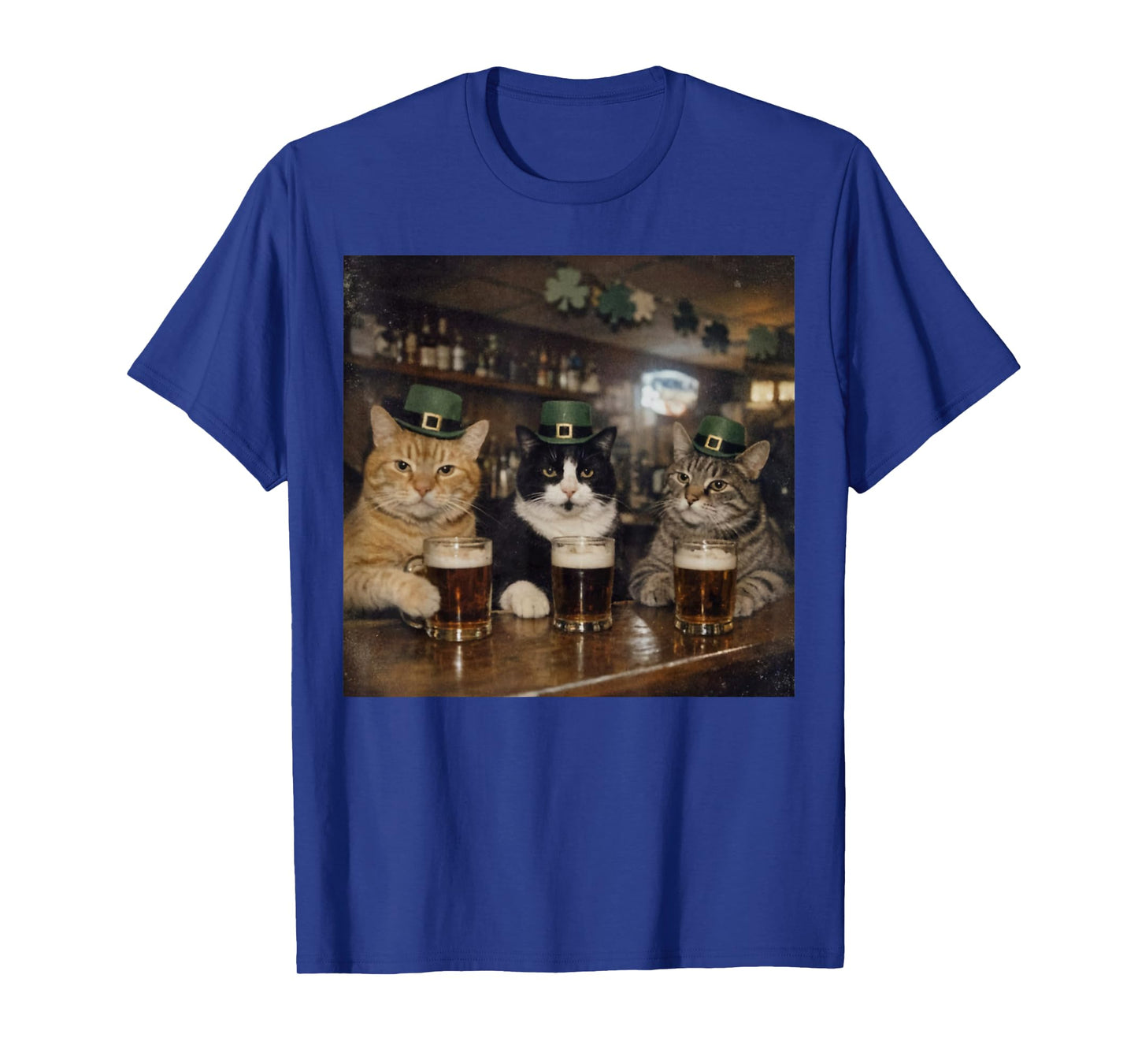 St Patricks Catricks Day Funny Cats Drinking Beer Women Men T-Shirt