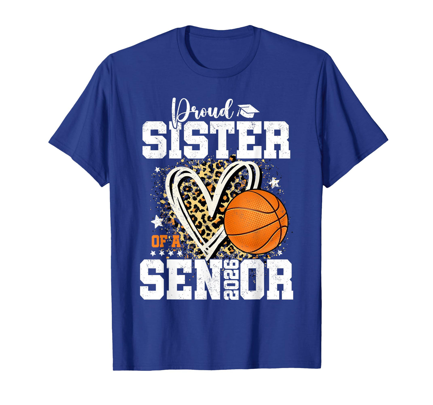Proud Sister of A 2026 Senior Graduate Basketball Leopard T-Shirt