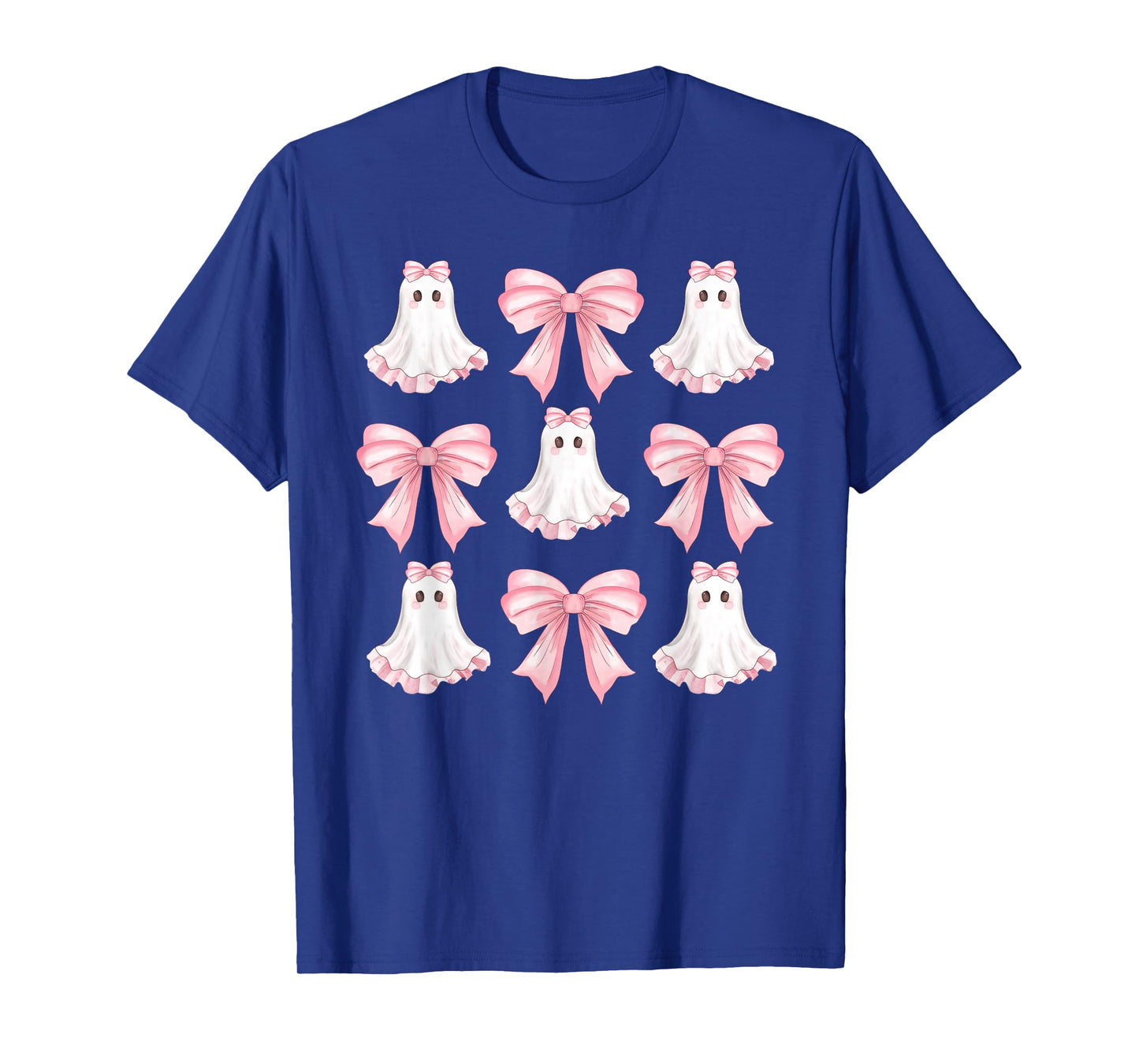 Pink Coquette Bow Cute Ghost Halloween Costume Girls Women T-Shirt
