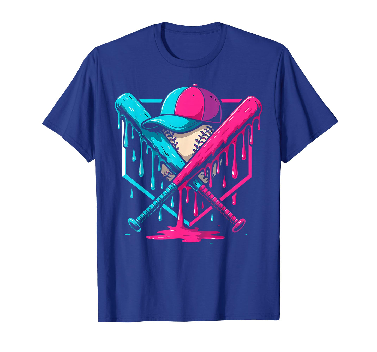 Baseball Ice Cream Drip Youth Home Plate Baseball Boys T-Shirt