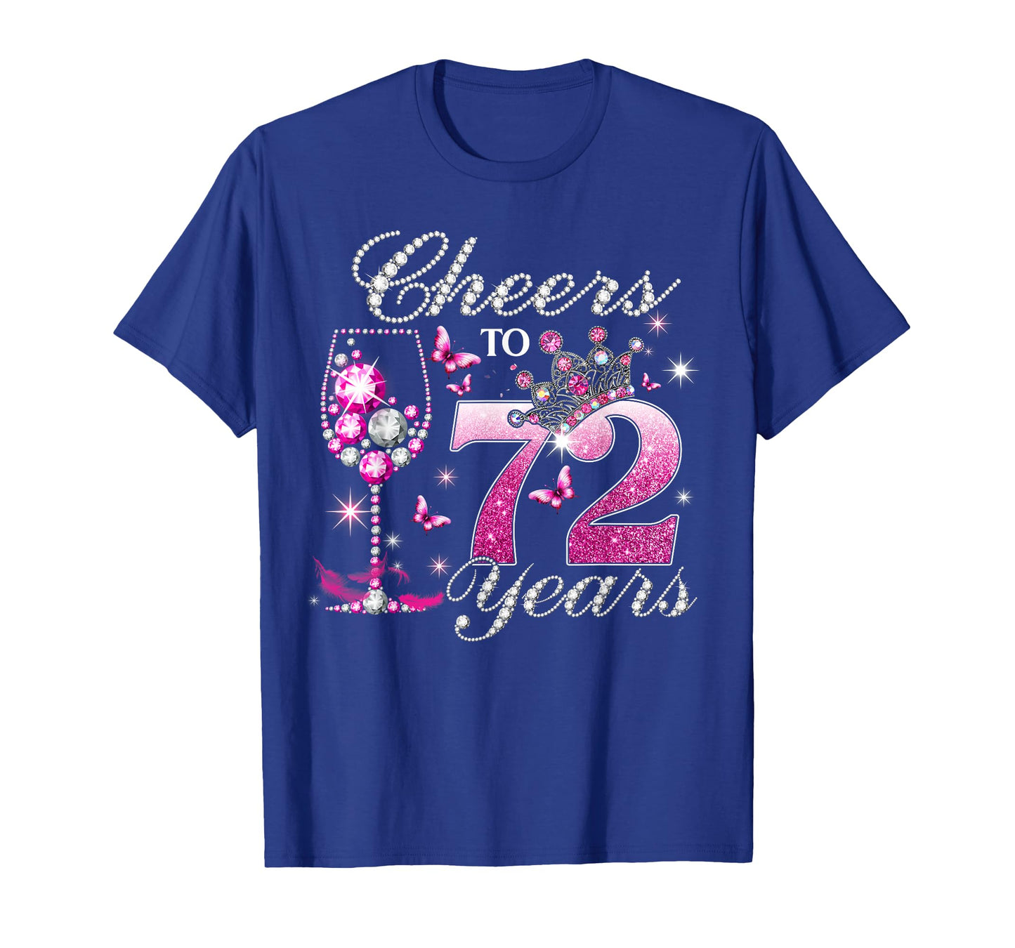 Cheers to 72 Years Old Wedding Anniversary 72nd Birthday T-Shirt