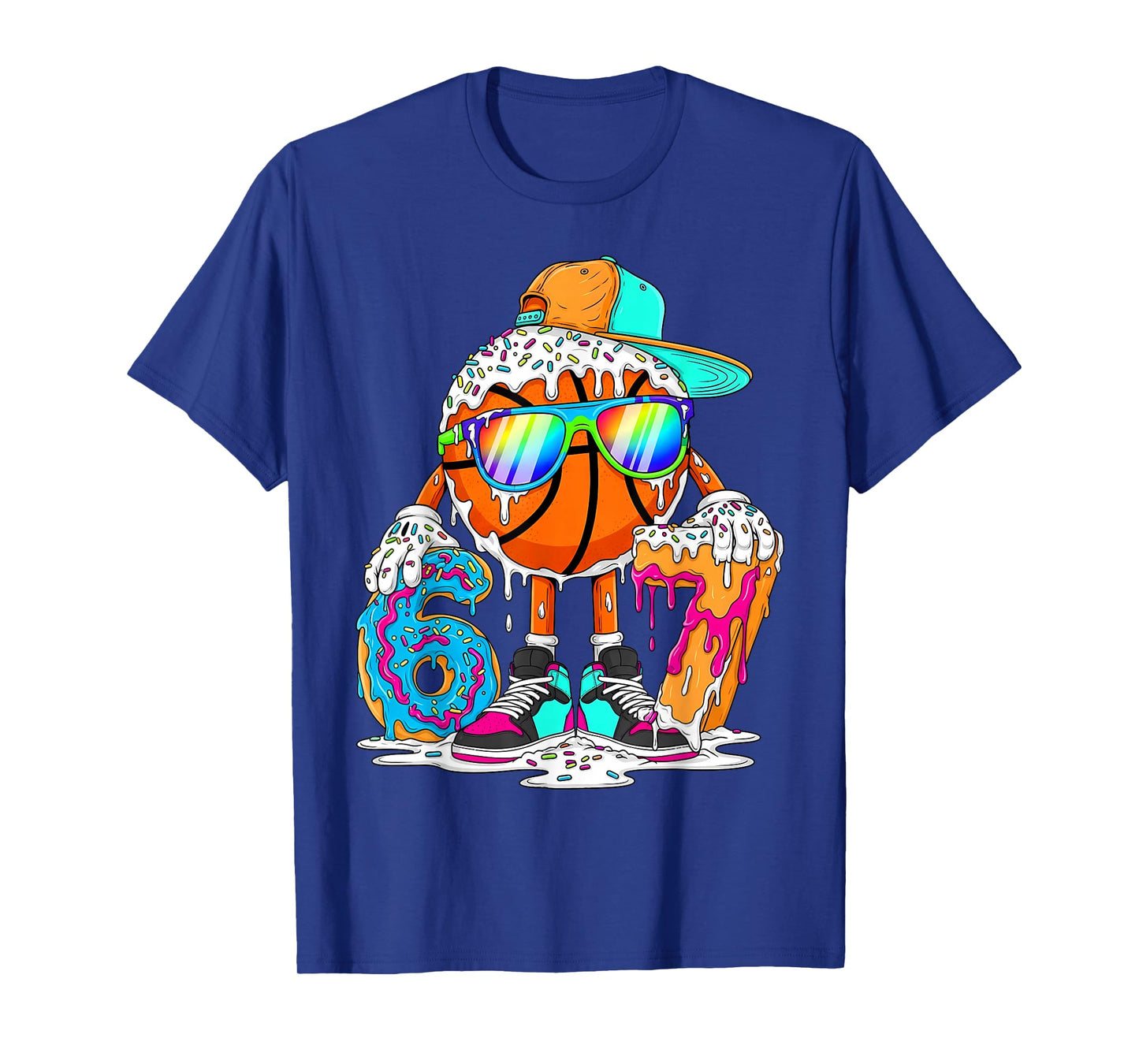 Funny 67 Basketball Ice Cream Drip Six Seven Meme T-Shirt