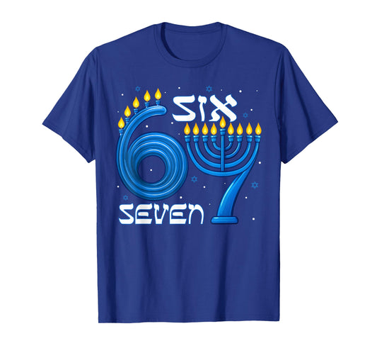 Funny Six Seven 67 Meme Sarcastic Hanukkah Chanukah Men Kids T-Shirt