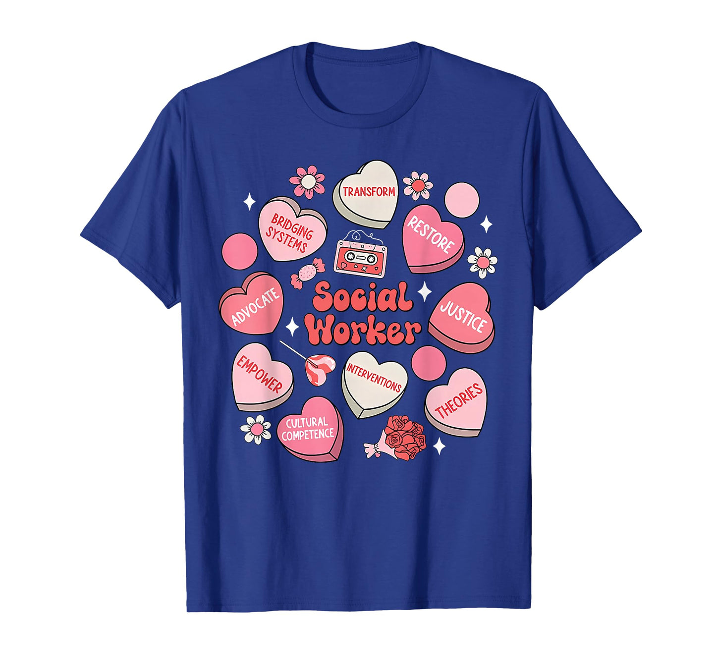 Social Worker Heart Candy Valentine Day Coping Skills LMSW T-Shirt