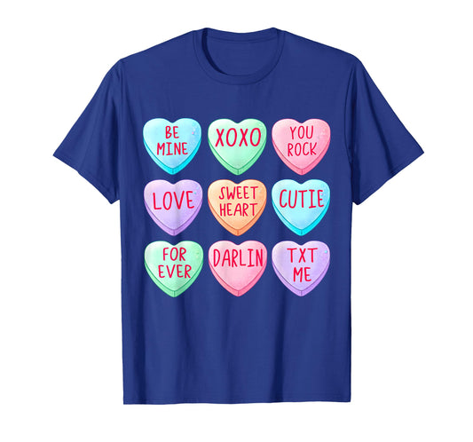 Candy Sweet Hearts Love Valentines Day Shirt Women Girls T-Shirt