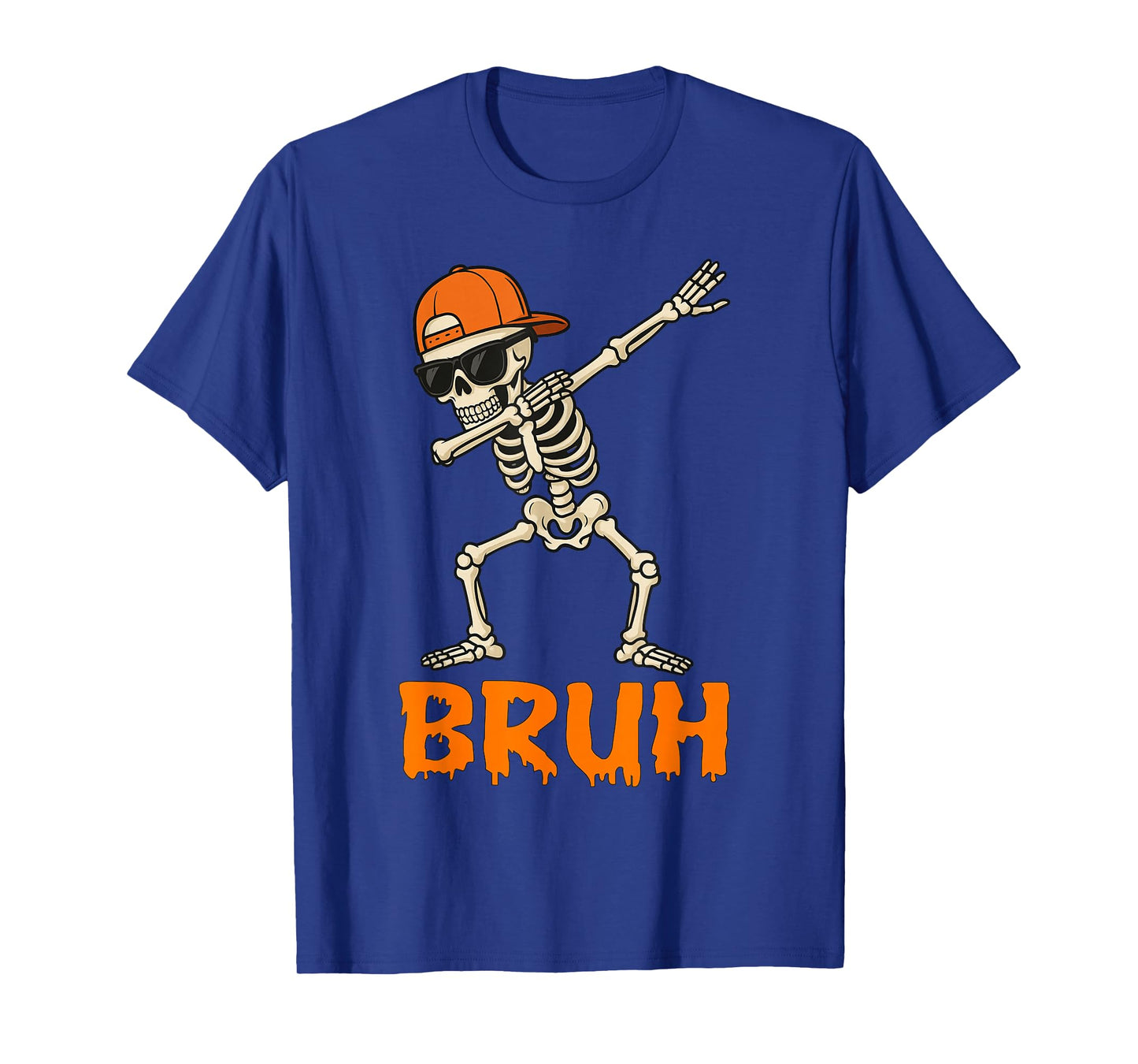 Bruh Dabbing Skeleton Funny Mens Kids Boys Halloween T-Shirt