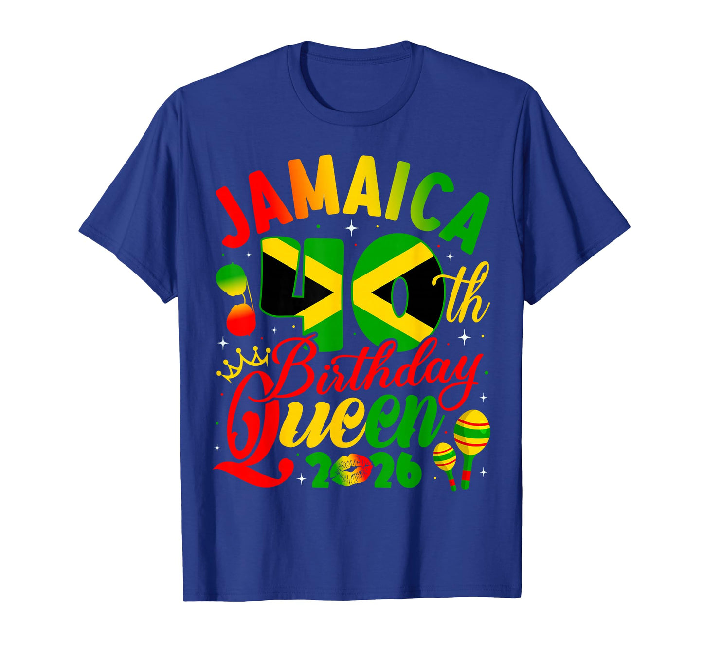 40th Birthday Queen Jamaica Girl Matching Party 2026 T-Shirt