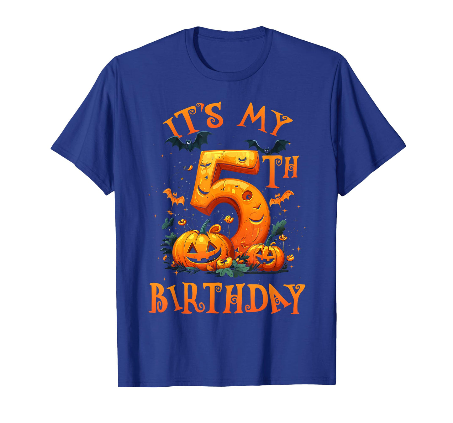 Boo It's My 5th Birthday Halloween Pumpkin 5 Years Old T-Shirt