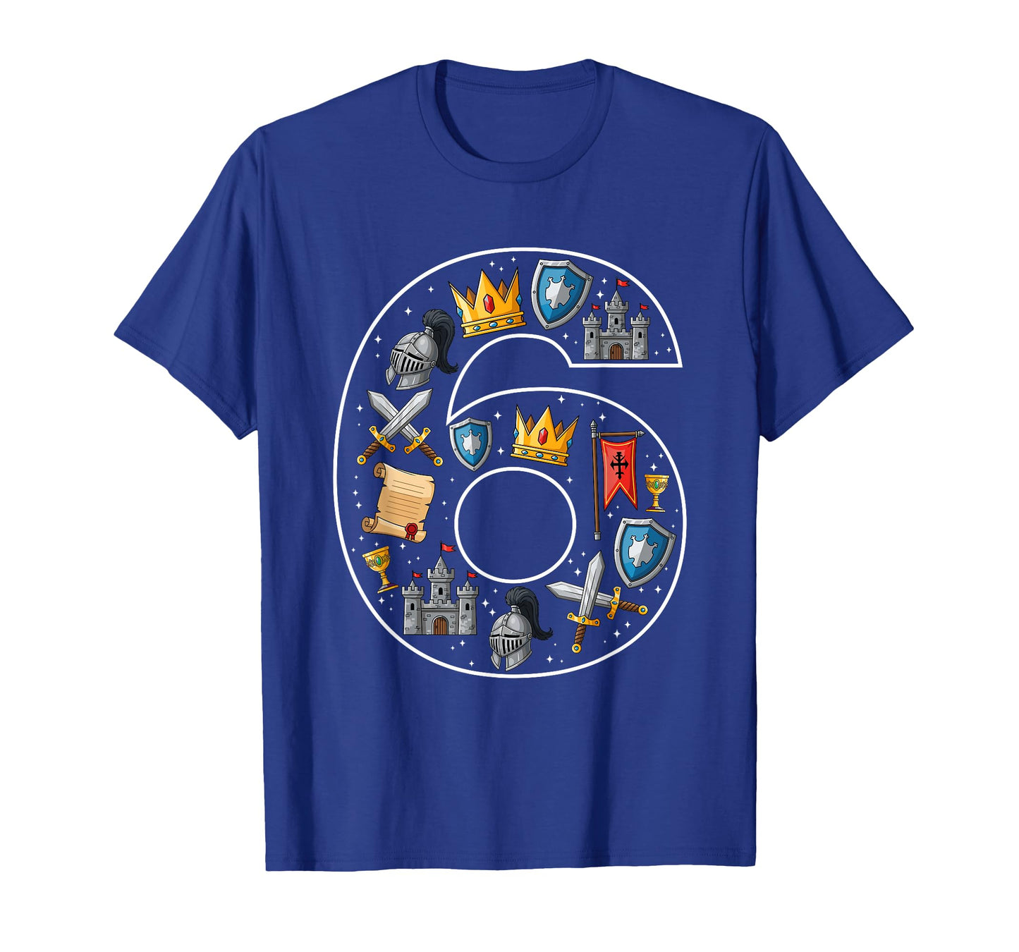 6th Birthday Knight Castle 6 Years Old Boys Medieval T-Shirt
