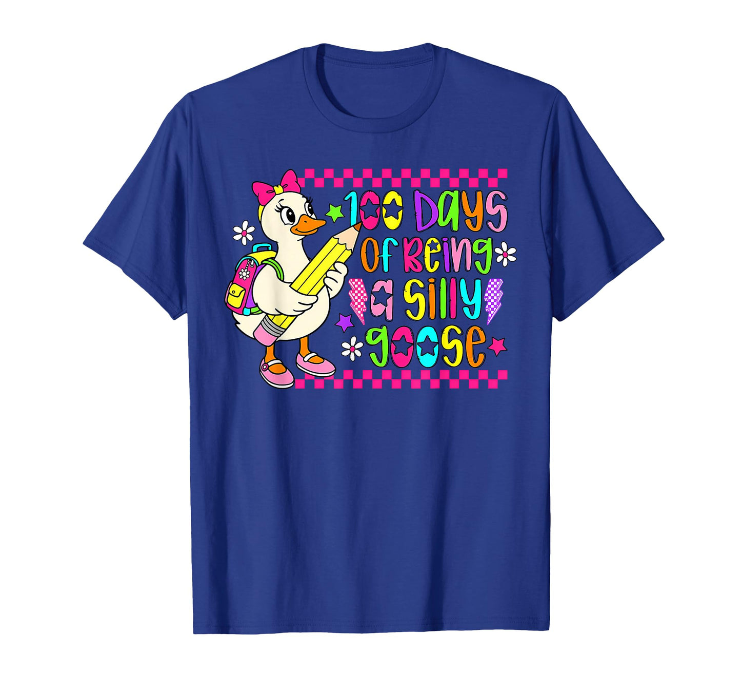 100 Days of School Girls Teacher 100th Day Silly Goose T-Shirt