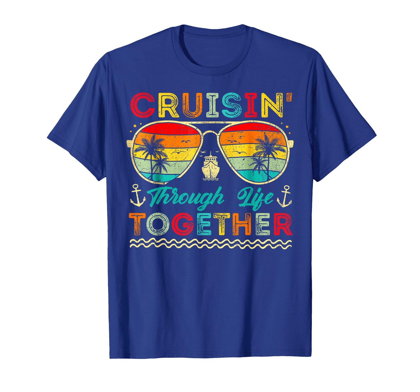 Cruisin Through Life Together Husband and Wife Cruise Couple T-Shirt