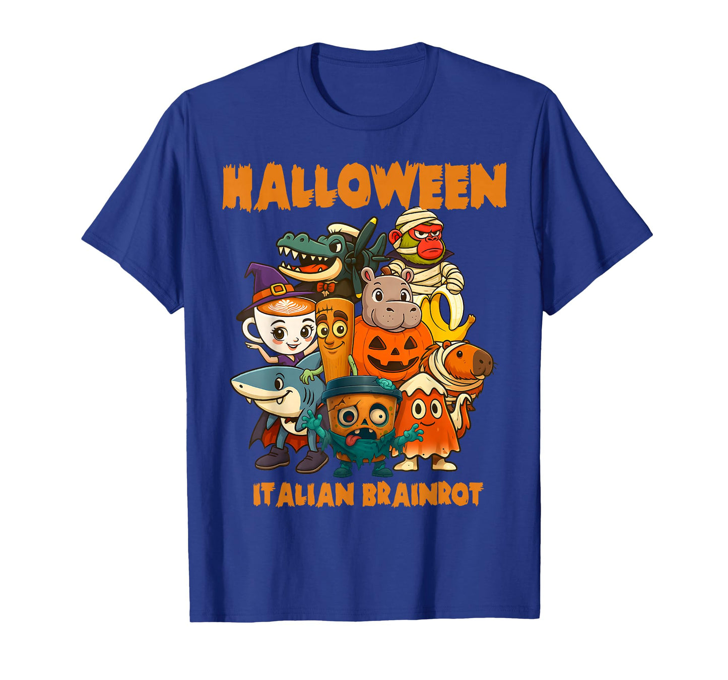 Italian Brainrot Characters Halloween Themes Costume Party T-Shirt