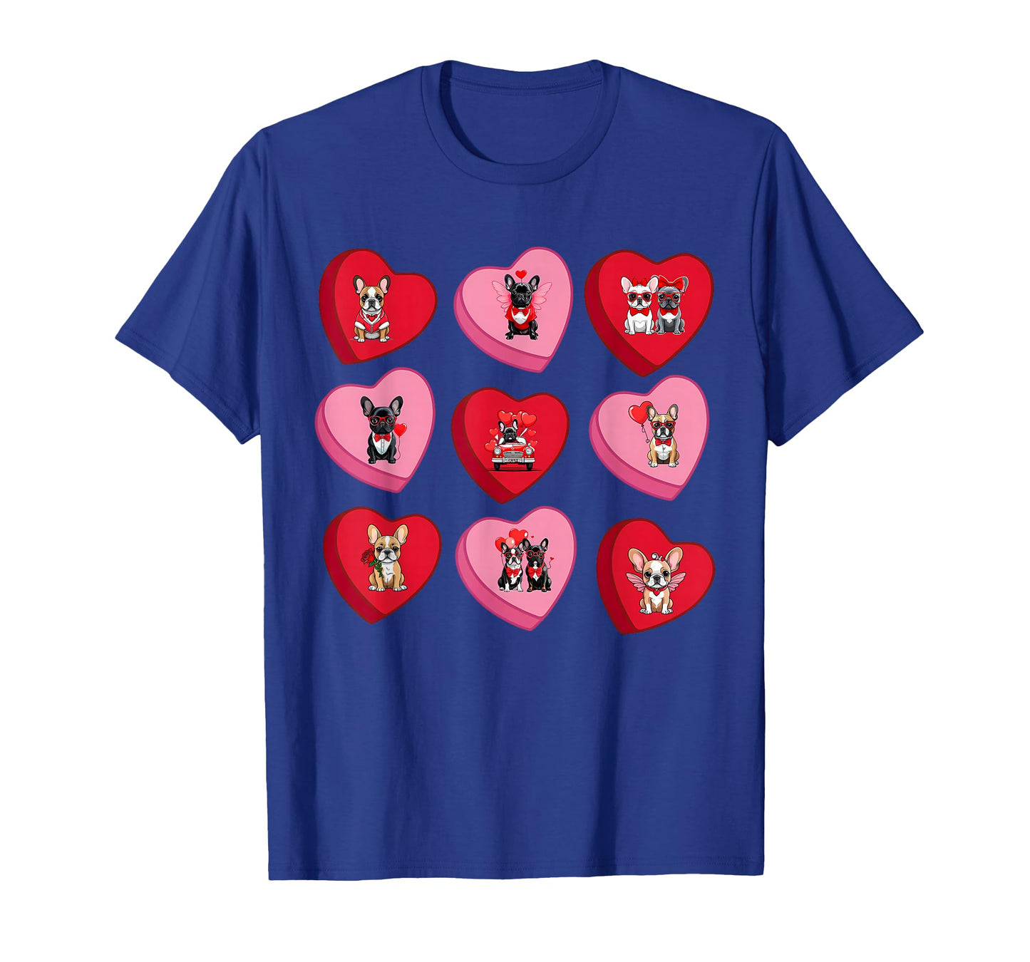 Heart Candy French Bulldog Valentine Day Dog Mom Pet Lover T-Shirt