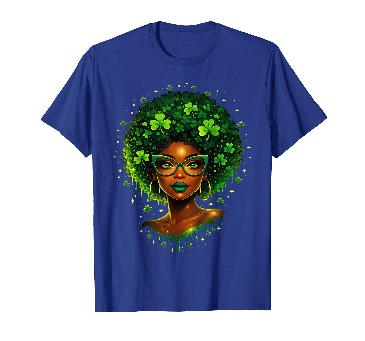 Irish African American Female St Patricks Day Women Black T-Shirt