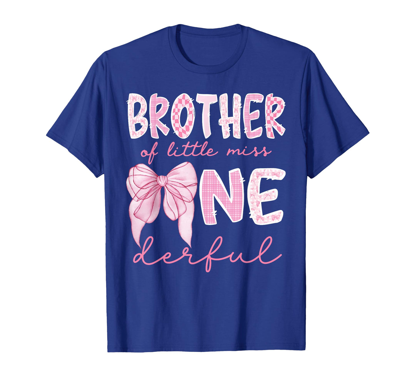 Brother of Little Miss Onederful First Birthday Girl Bow T-Shirt