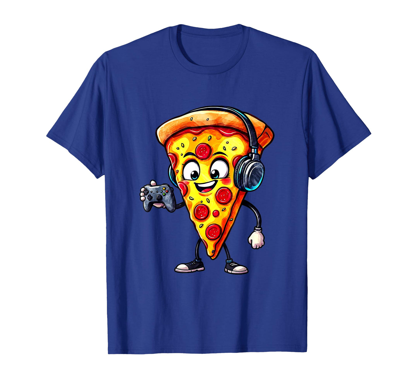 Funny Gamer Pizza Food Video Gaming Men Boys Kids Youth Teen T-Shirt