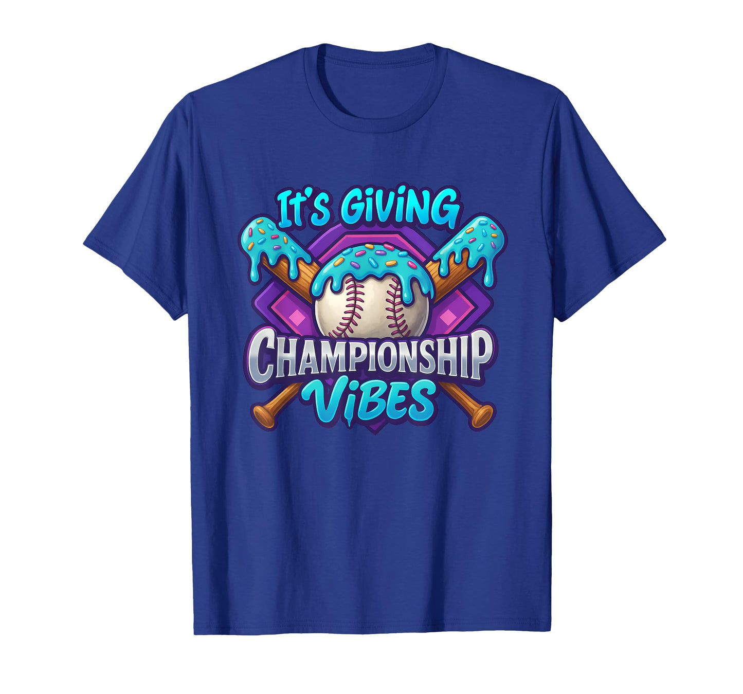 Baseball Drip Ice Cream Drip Its Giving Championship Vibes T-Shirt