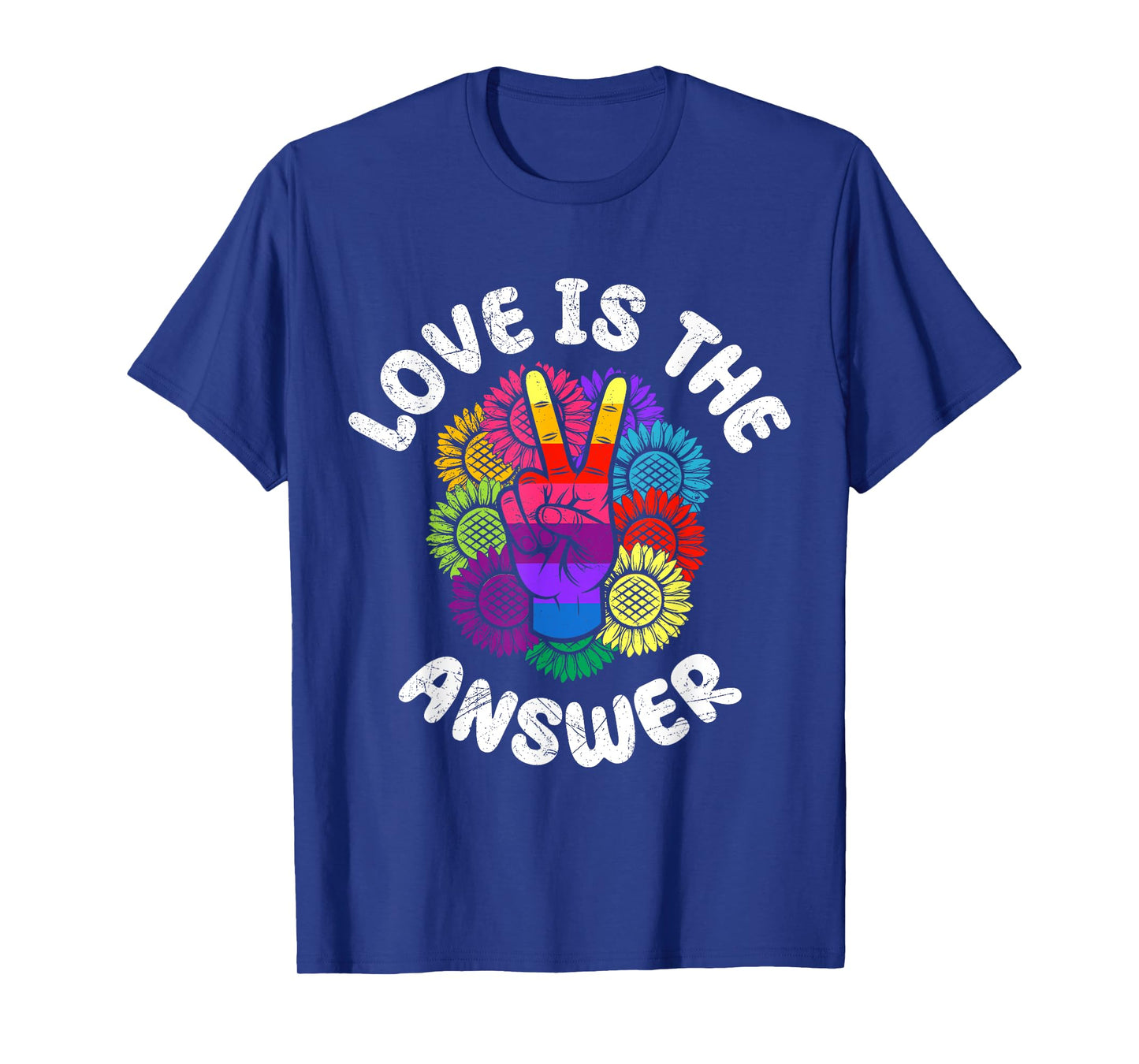 Hippie LOVE'S THE ANSWER Funny Sunflower T-Shirt