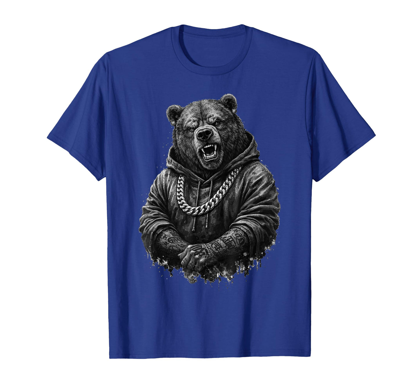 Gangster Bear Tattoo Hip Hop Animal Punk Rap Urban T-Shirt